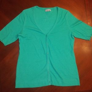 Blue motion Large button up cover up half sleeve